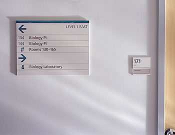 Directional sign and room number