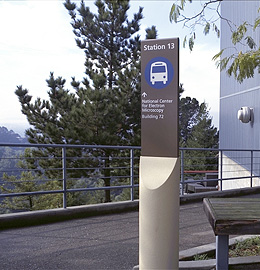 Berkeley Lab shuttle sign